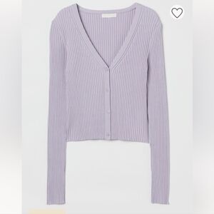 Lavender Ribbed Sweater Top